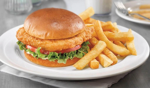 Chicken Burger With Chipes